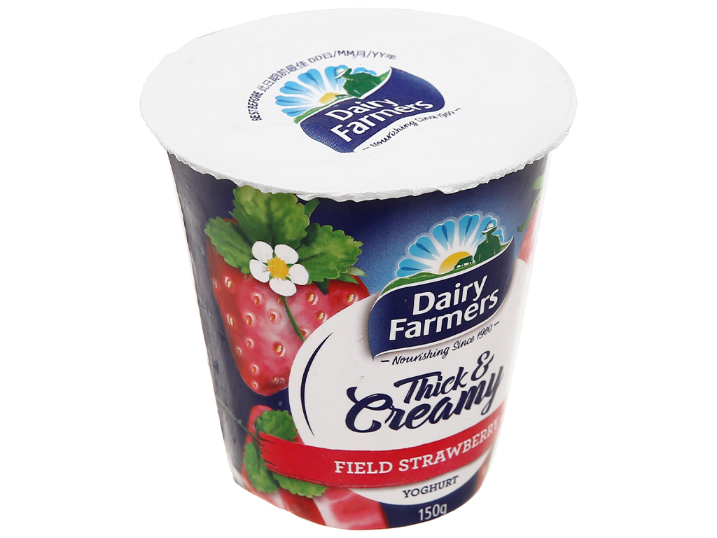 Sữa chua ăn nguyên chất Dairy Farmers dâu hộp 150g